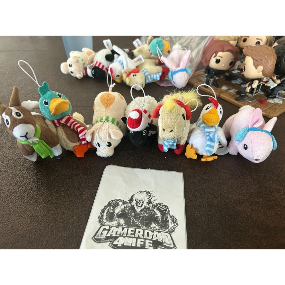 Zynga FarmVille Plush Lot Of 7 Christmas Ornament Duck Chicken Lamb Horse Goat